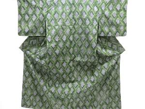 幾何学模様織り出し手織り紬着物